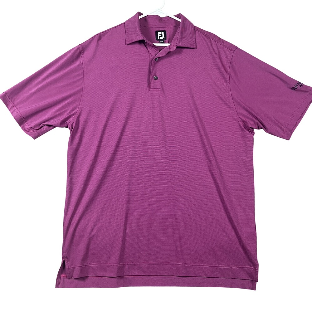 Footjoy Shirt Adult L Plum Purple Performance Polo Golf FJ Stretch Mens LOGO